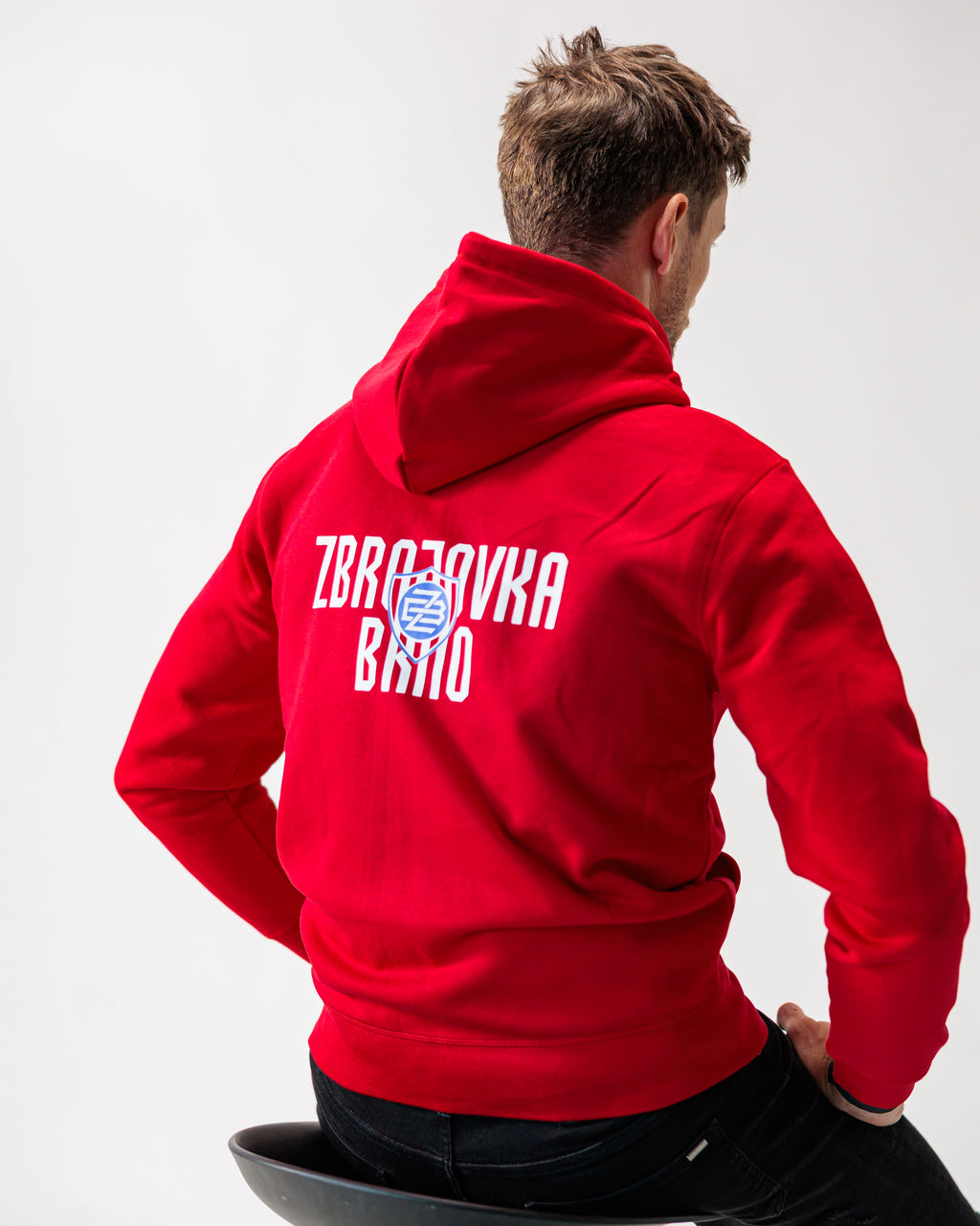 Mikina Zip FCZB Monogram Logo červená