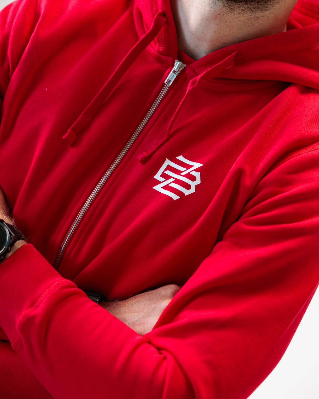 Mikina Zip FCZB Monogram Logo červená