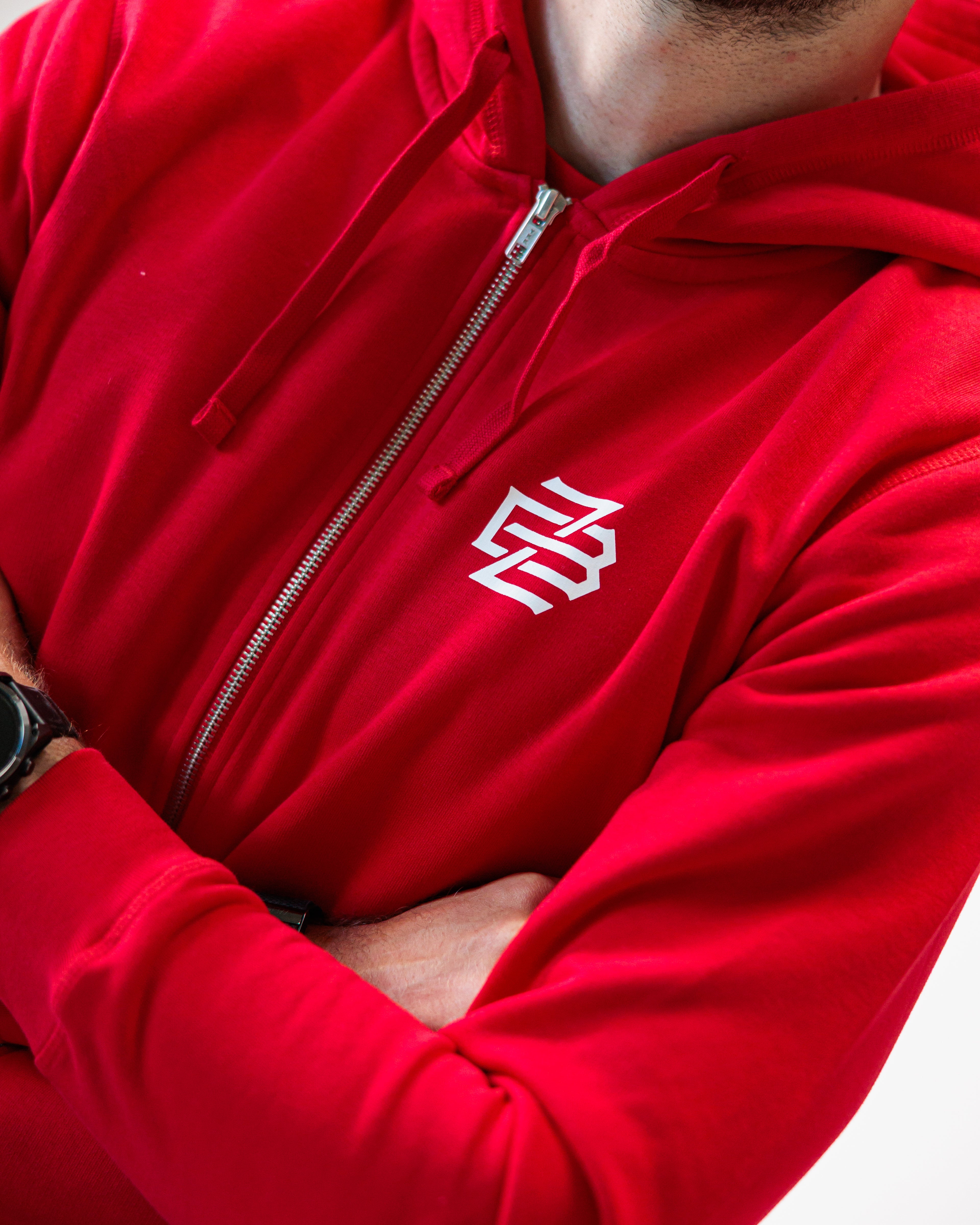 Mikina Zip FCZB Monogram Logo červená