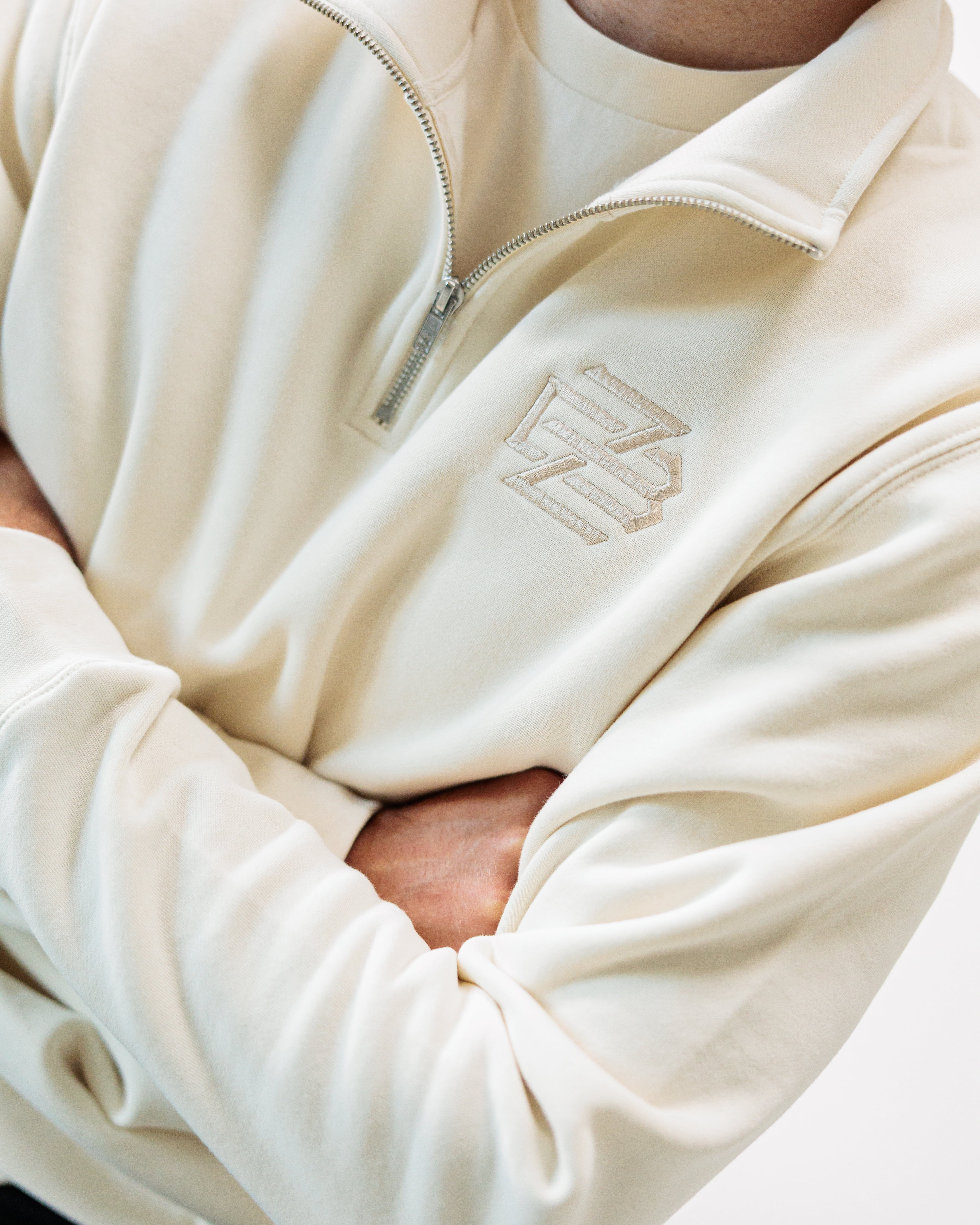Mikina Half Zip FCZB Monogram ecru