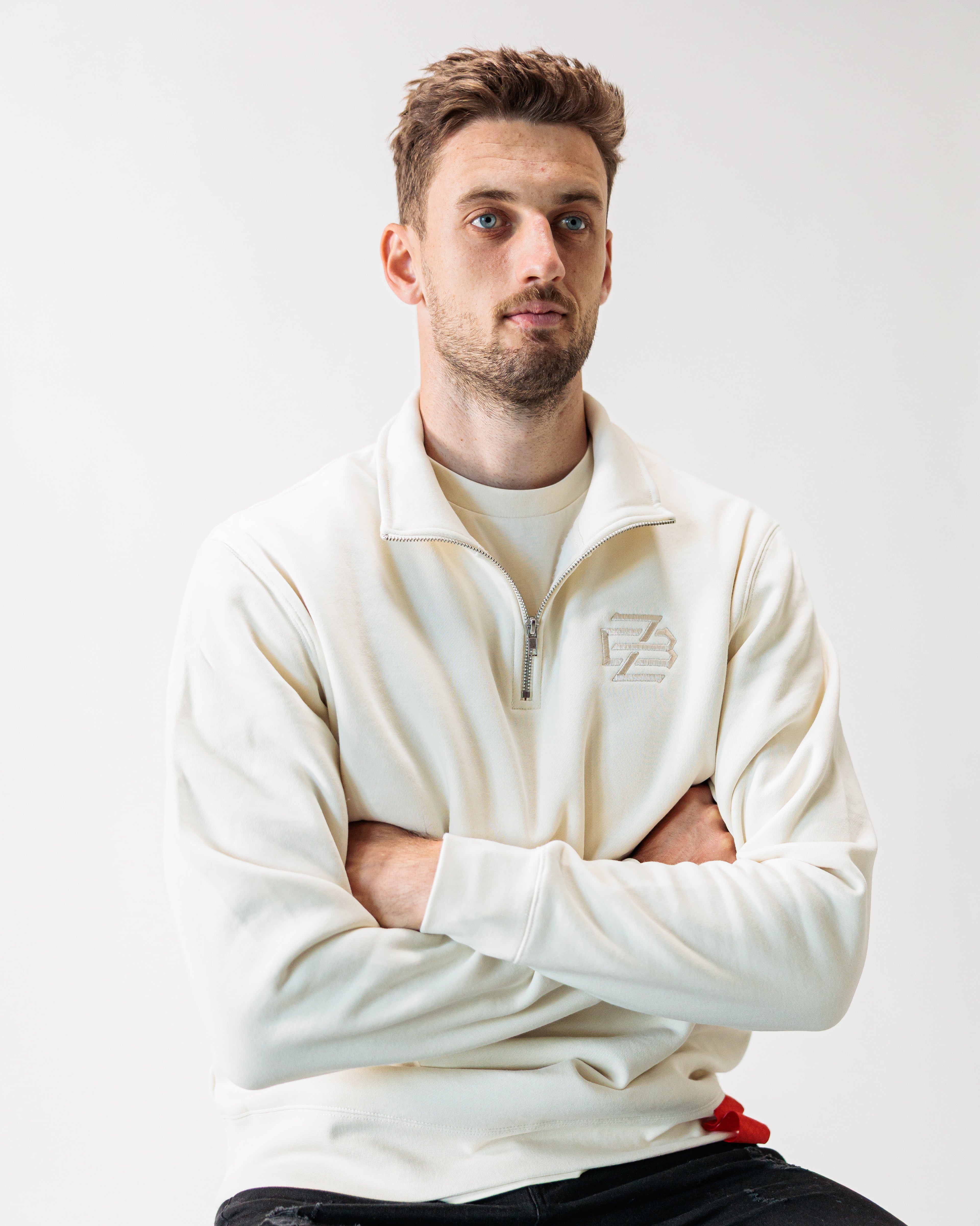 Mikina Half Zip FCZB Monogram ecru
