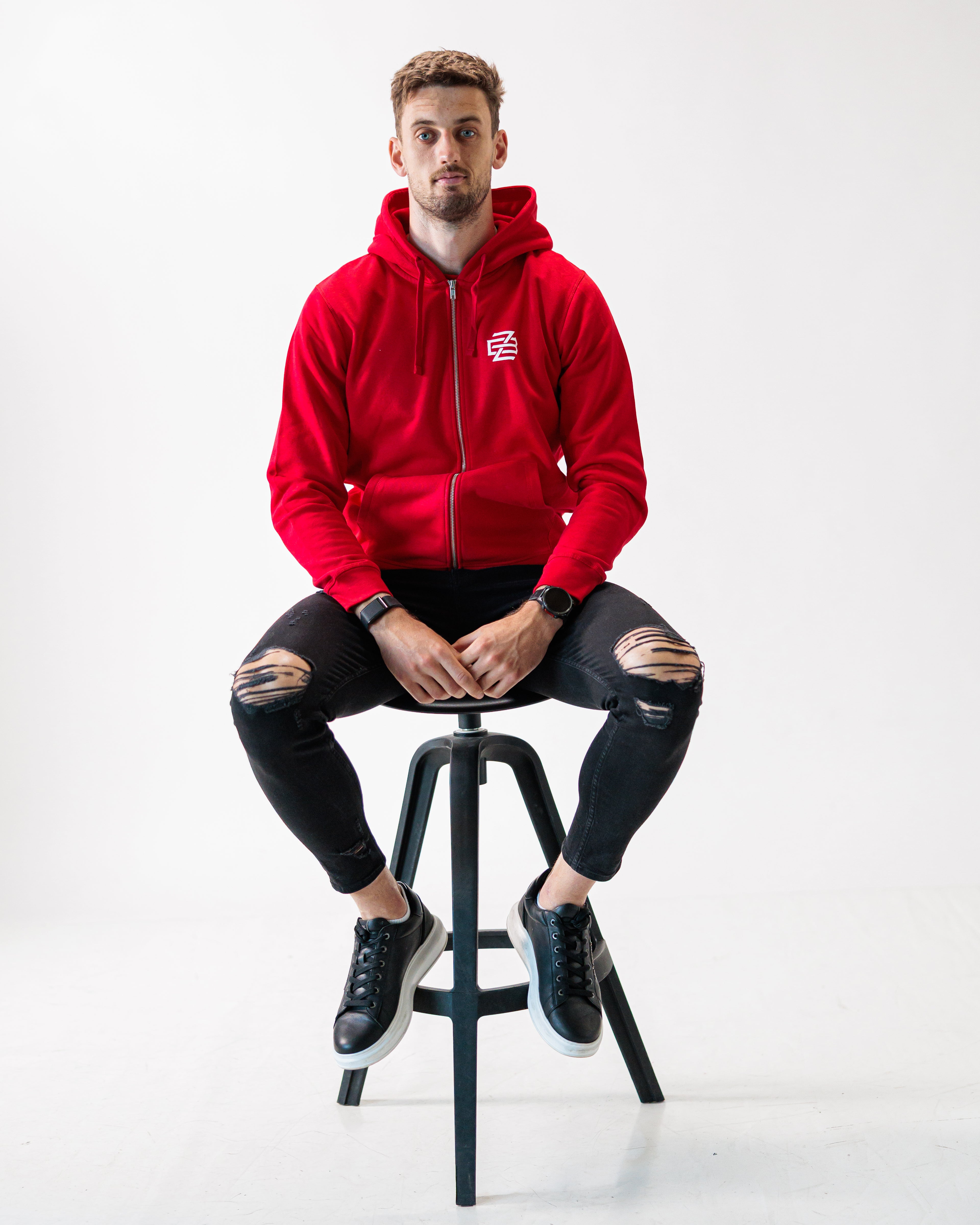 Mikina Zip FCZB Monogram Logo červená